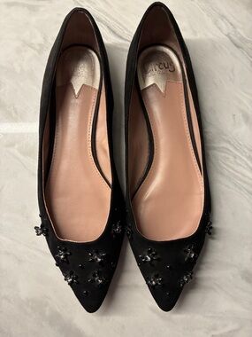 Circus by Sam Edelman Black Embellished Pointed-Toe Flats